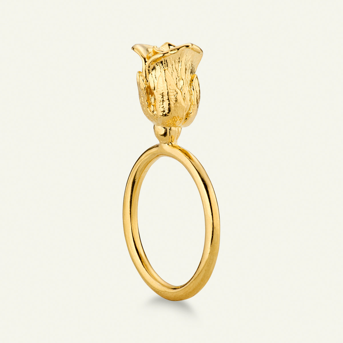 Rose statement ring, forgyldt