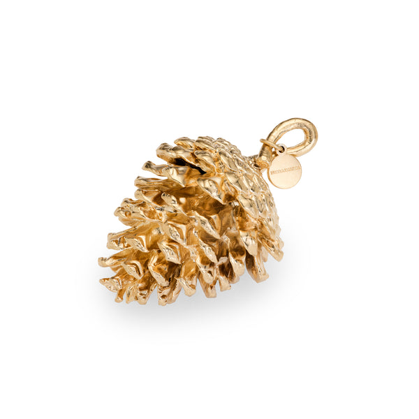 Fyrrekogle, 18 karat guldbelagt