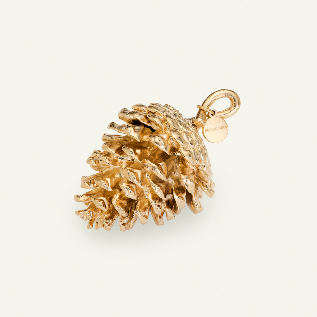 Fyrrekogle, 18 karat guldbelagt