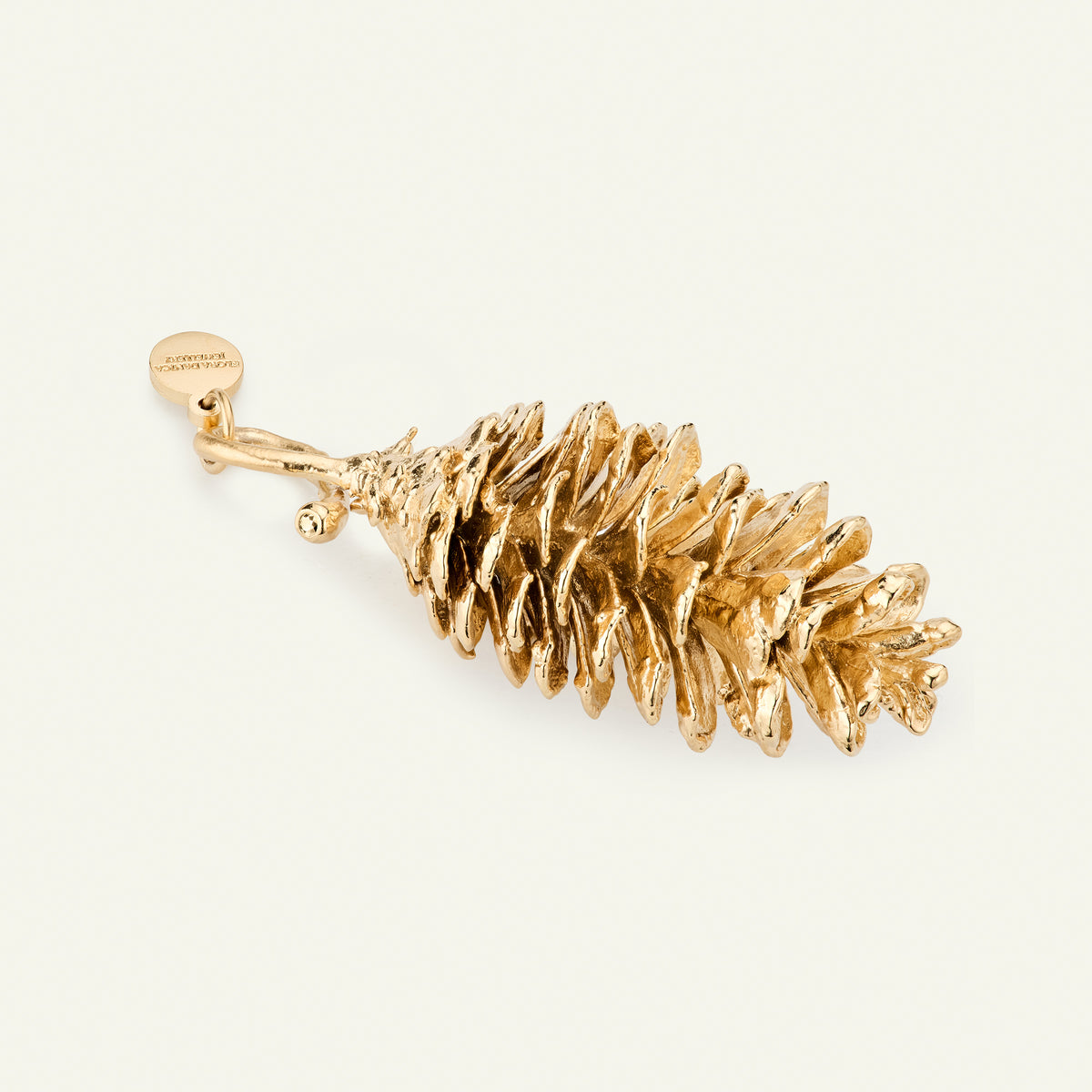 Rødgrankogle, 18 karat guldbelagt