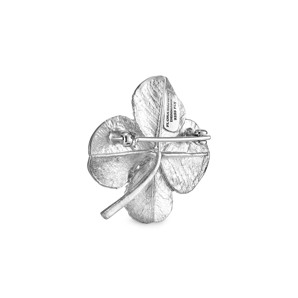 Firkløver broche sølv