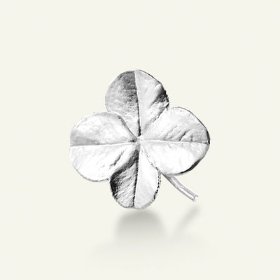 Firkløver broche sølv