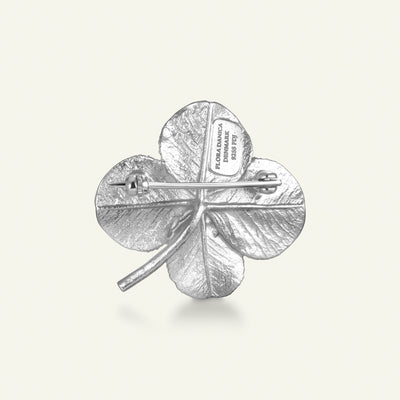 Firkløver broche sølv