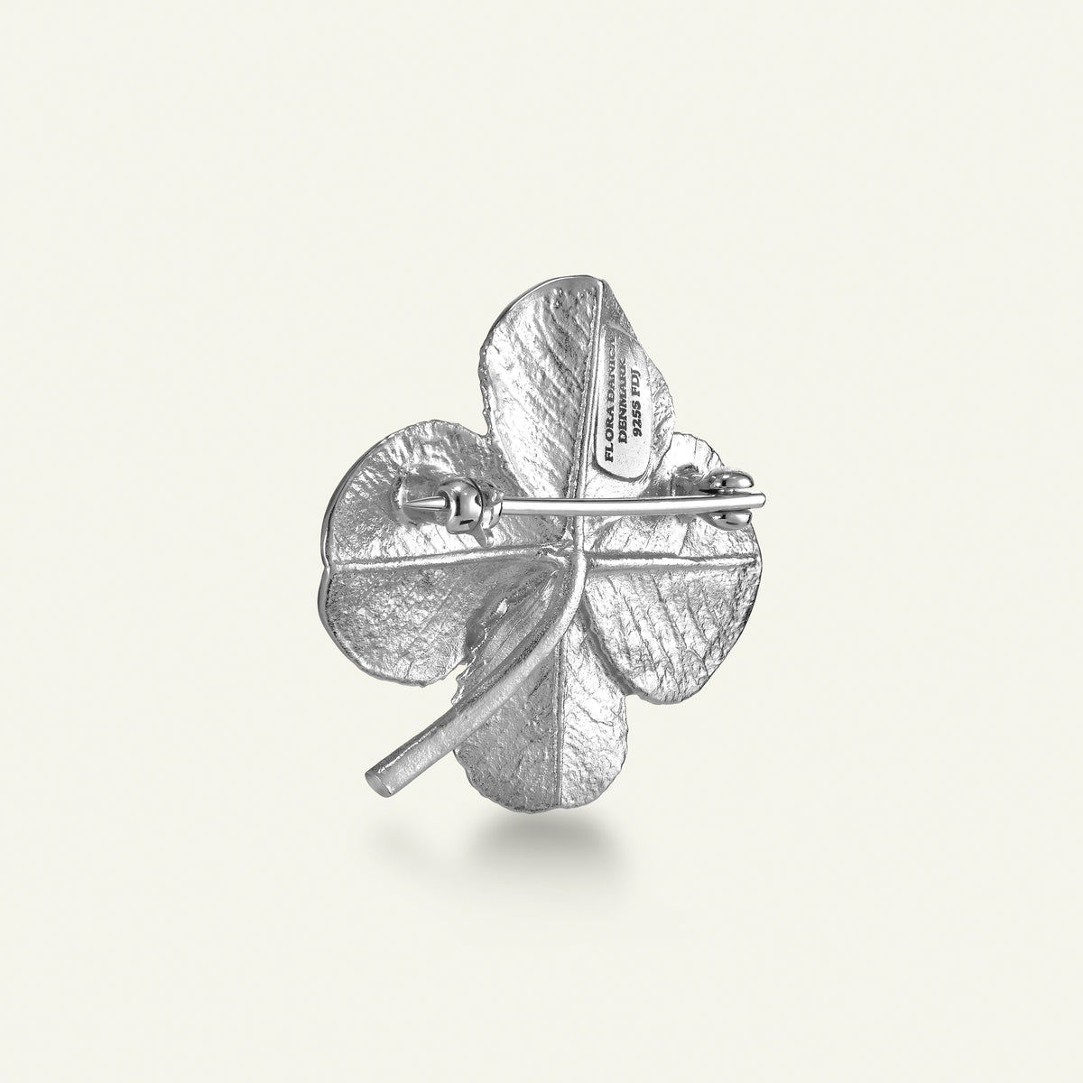 Firkløver broche sølv
