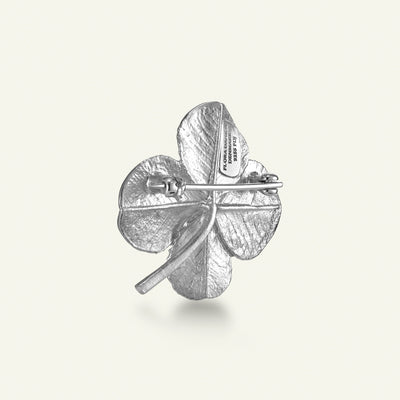 Firkløver broche sølv