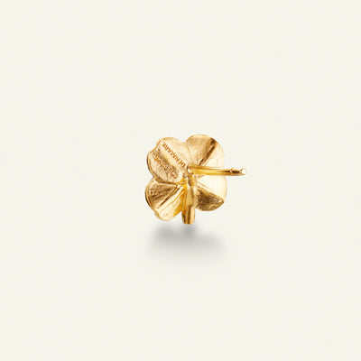 Firkløver medium ørestikkere forgyldt
