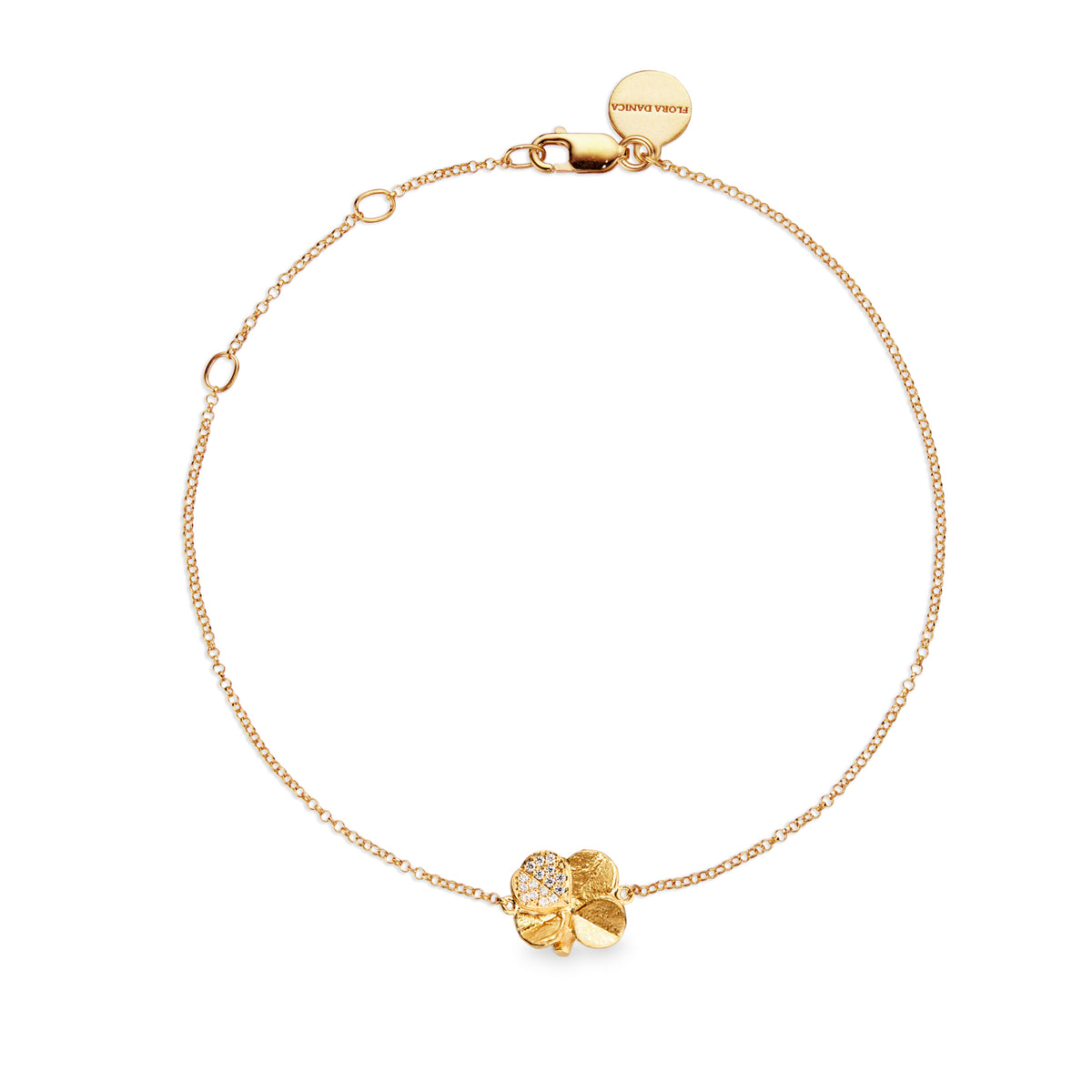 Firkløver armbånd pavé forgyldt
