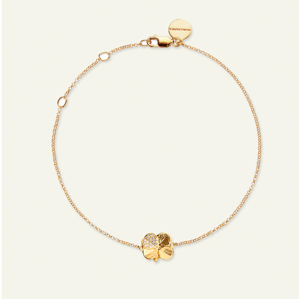 Firkløver armbånd pavé forgyldt