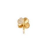 Firkløver ear cuff pavé forgyldt