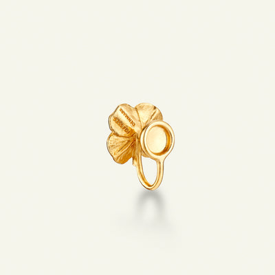 Firkløver ear cuff pavé forgyldt