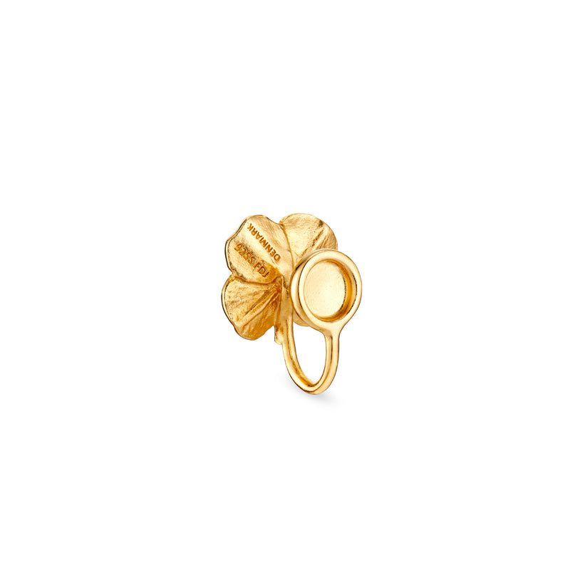 Firkløver ear cuff pavé forgyldt