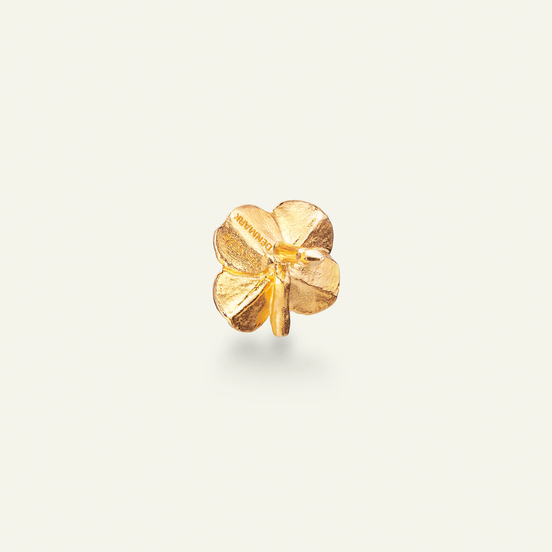 Firkløver pin pavé forgyldt