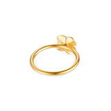 Firkløver ring pavé forgyldt