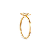 Firkløver ring pavé forgyldt