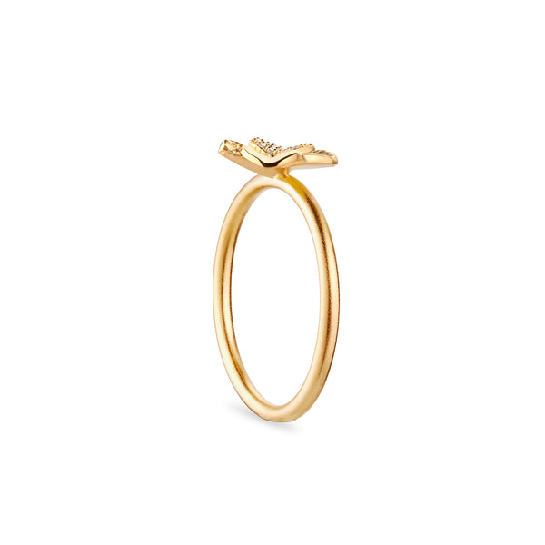 Firkløver ring pavé forgyldt