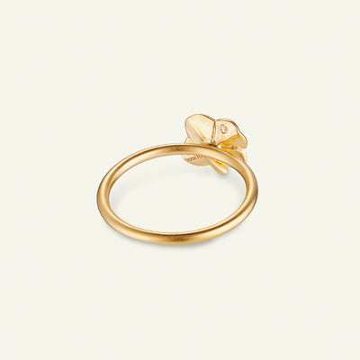 Firkløver ring, forgyldt