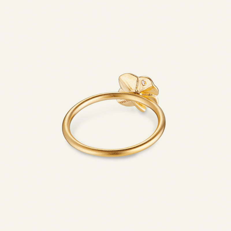 Firkløver ring 18 karat guld med diamant