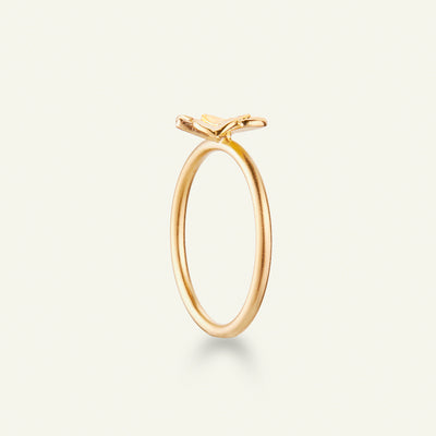 Firkløver ring, forgyldt