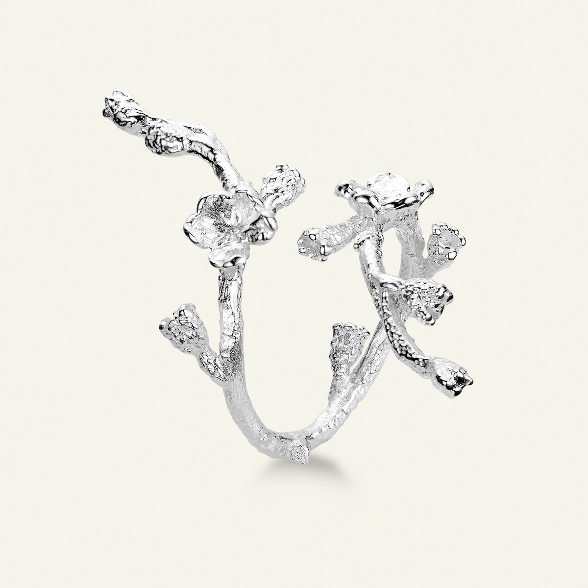 Forglemmigej Blomst, Statement Ring, Sølv