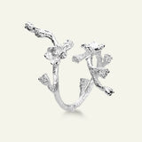 Forglemmigej Blomst, Statement Ring, Sølv