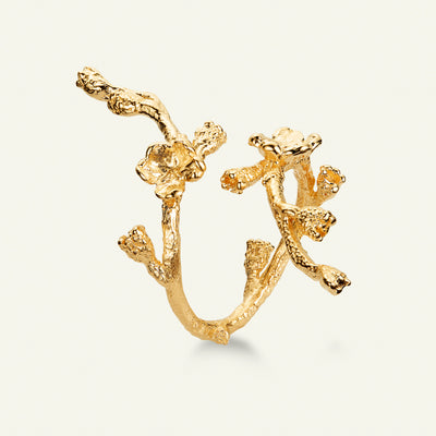 Forglemmigej Statement ring forgyldt