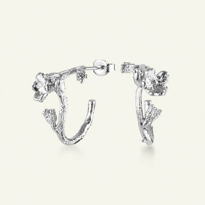 Forglemmigej Hoop øreringe sølv