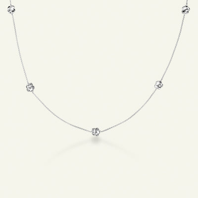 Forglemmigej halskæde sølv med justerbar kæde