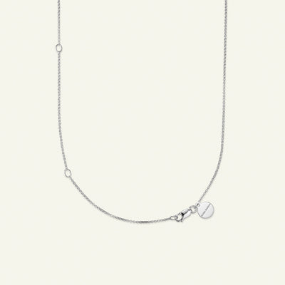 Forglemmigej halskæde sølv med justerbar kæde