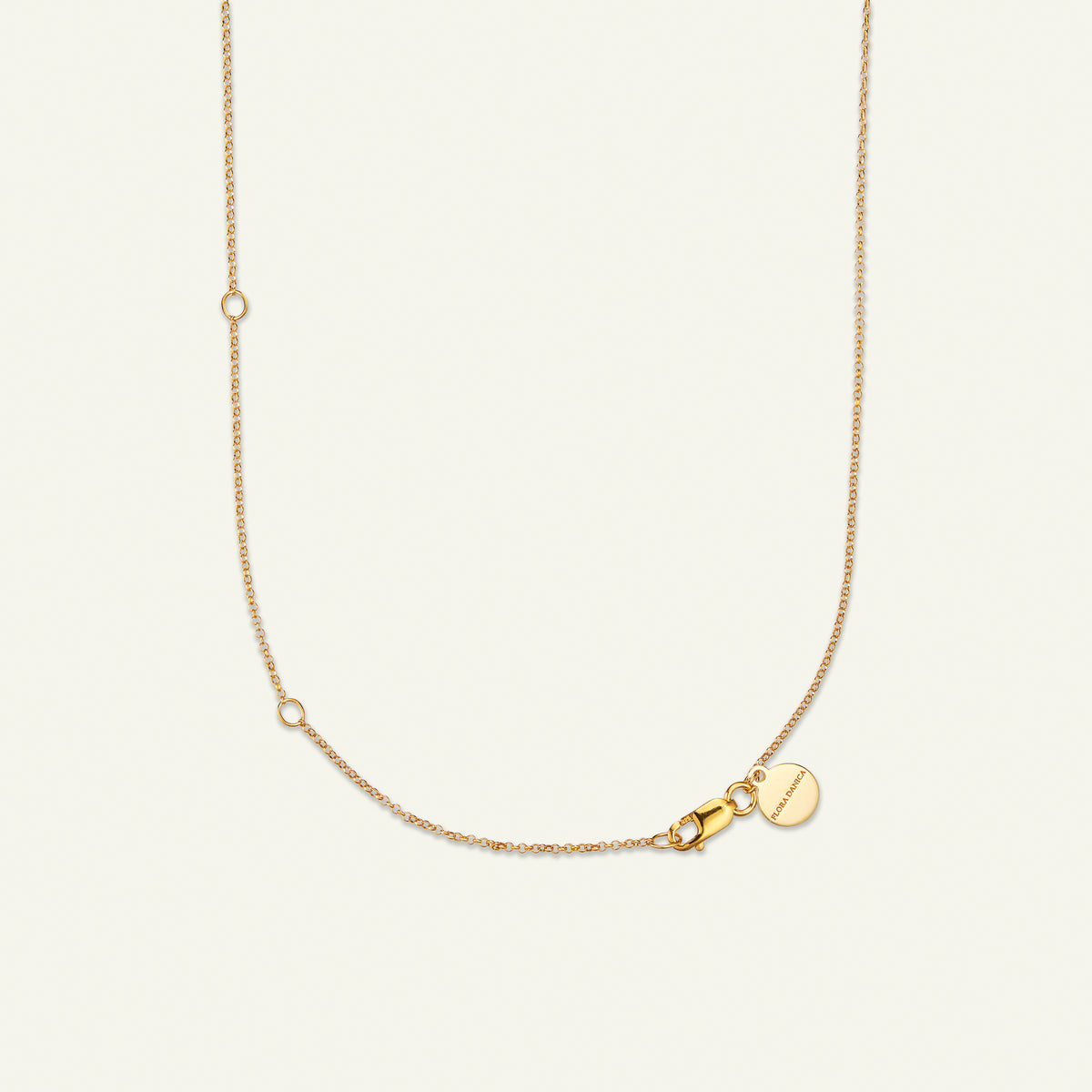 Forglemmigej blomst på stilk, halskæde med vedhæng, forgyldt