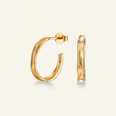 Græs Hoop Øreringe Forgyldt