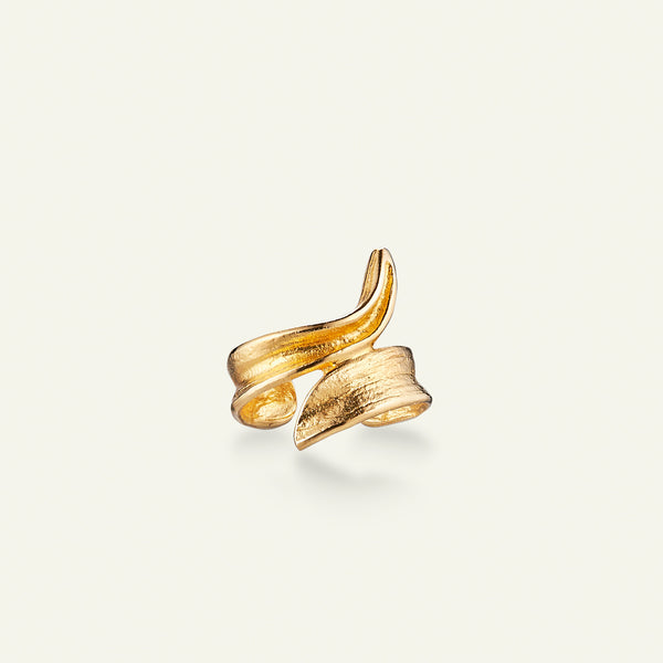 Græs ear cuff forgyldt