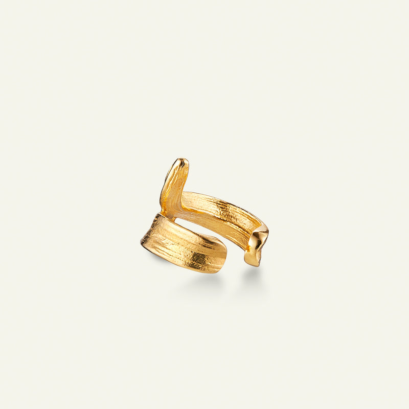 Græs ear cuff forgyldt