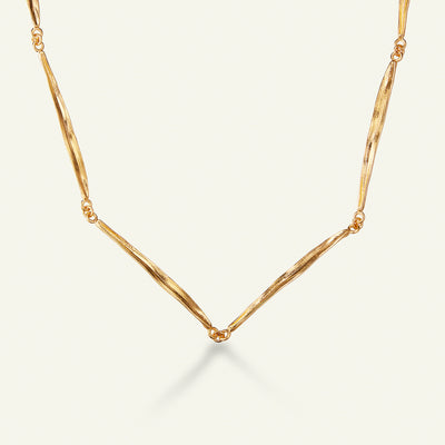 Græs Halskæde Forgyldt