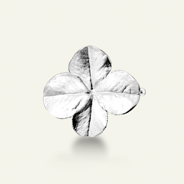 Firkløver hair clip, sølv