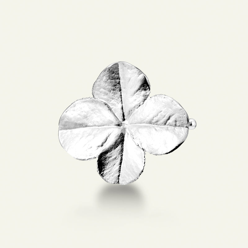 Firkløver hair clip, sølv