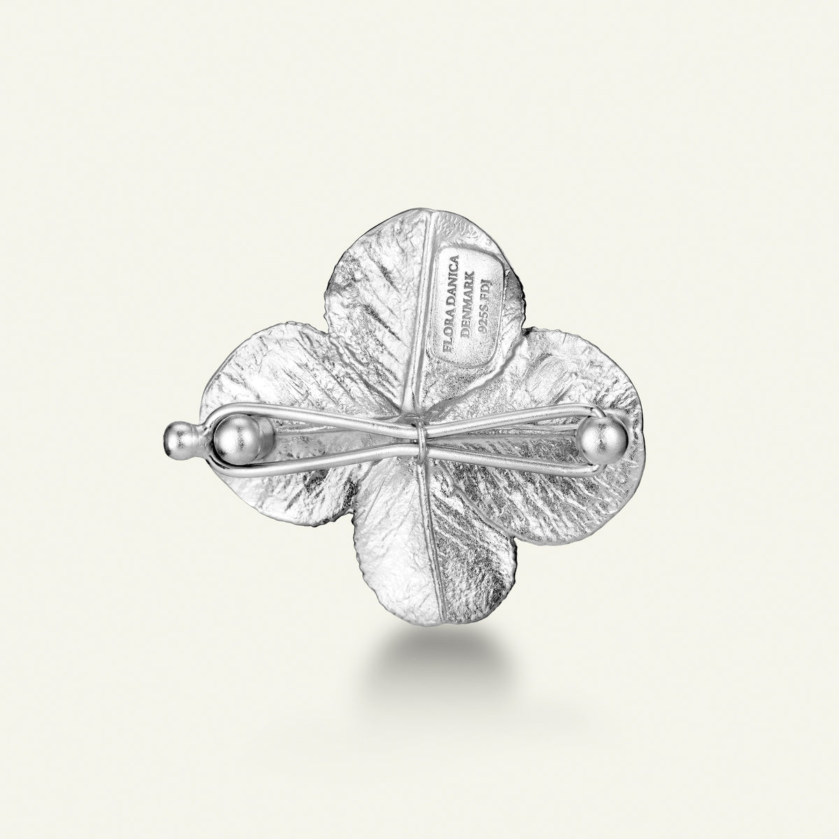 Firkløver hair clip, sølv