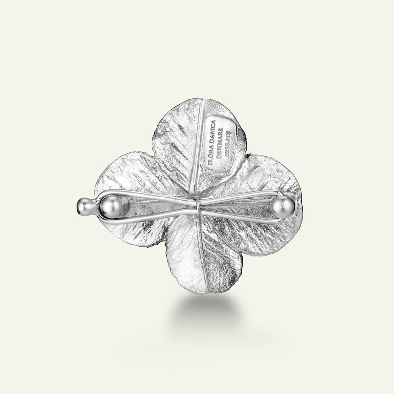 Firkløver hair clip, sølv
