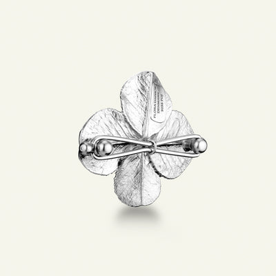 Firkløver hair clip, sølv