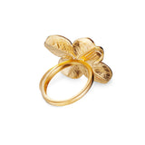 Firkløver Statement ring pavé forgyldt