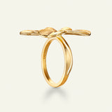 Firkløver Statement ring forgyldt