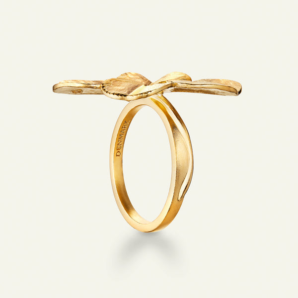 Firkløver Statement ring 18 karat guld med diamant