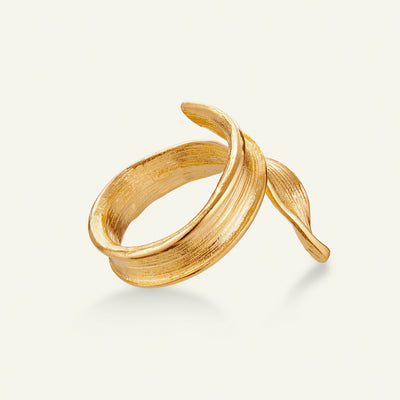 Græs Statement Ring forgyldt