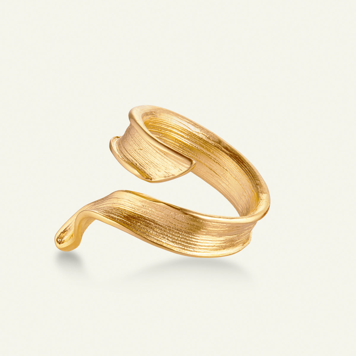 Græs Statement Ring forgyldt