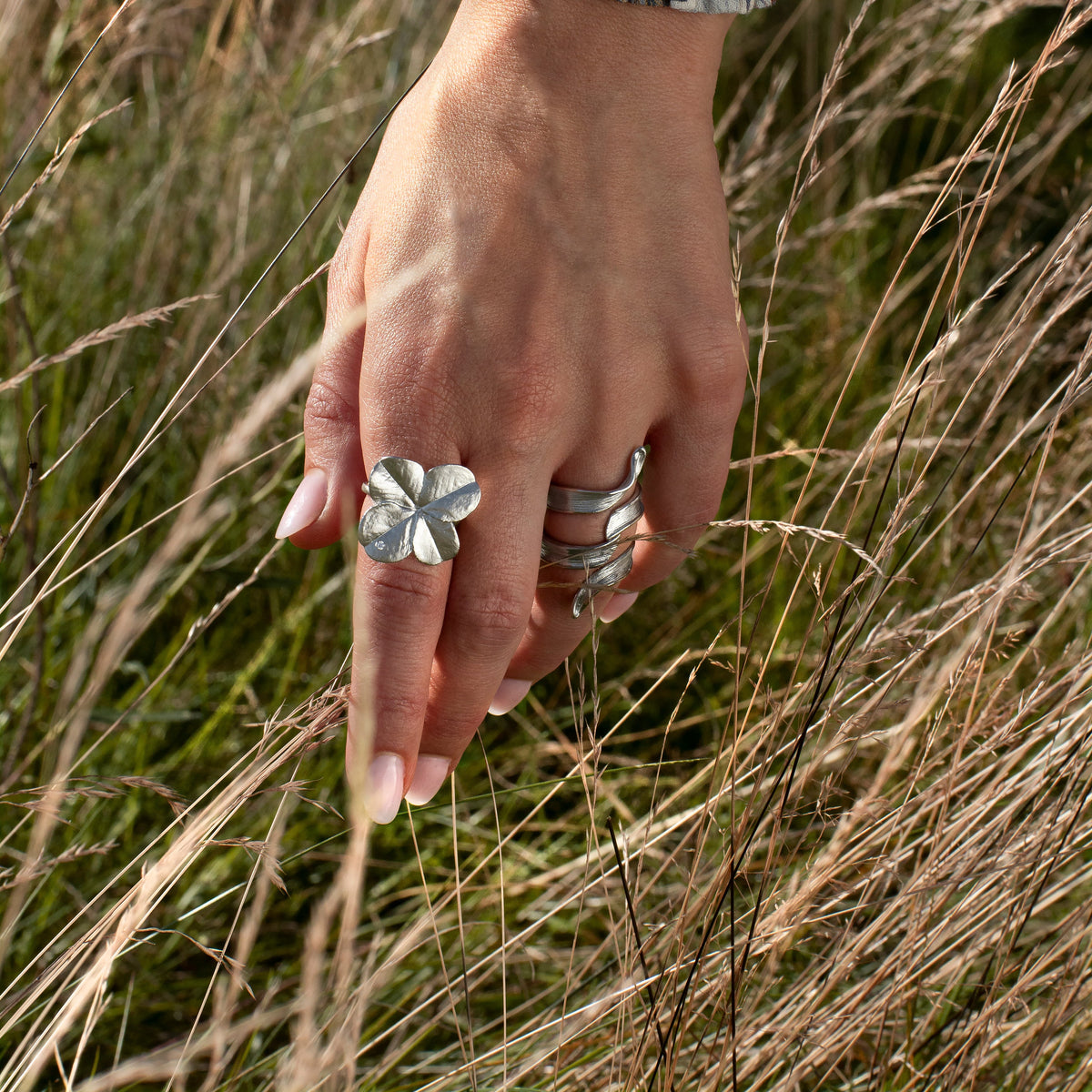 Statement Gress Ring Sølv