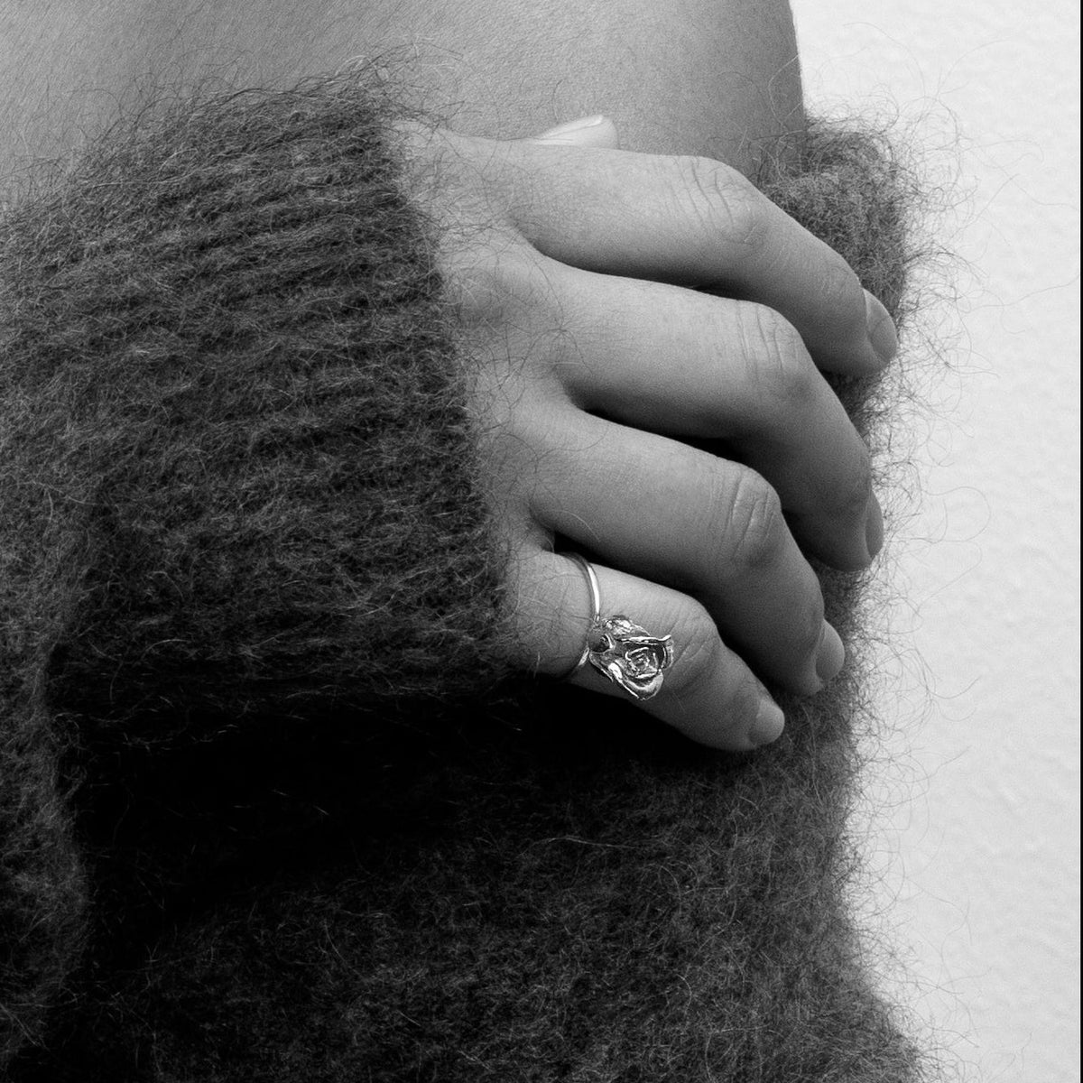 Rose statement ring, sølv