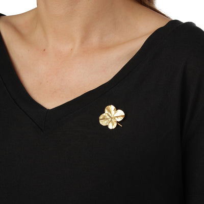 Firkløver broche 18 karat guld
