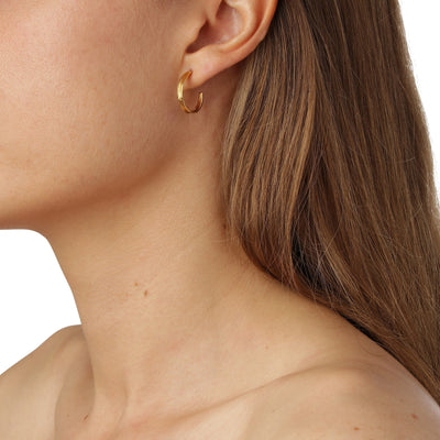 Græs Hoop Øreringe 18 karat guld