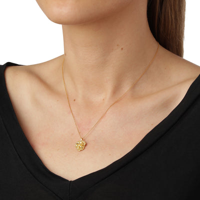 Persille halskæde med vedhæng 18 karat guld, justerbar kæde