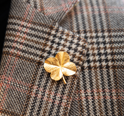 Firkløver broche 18 karat guld